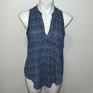 Lush Navy Geo Print Sleeveless Top (Medium)